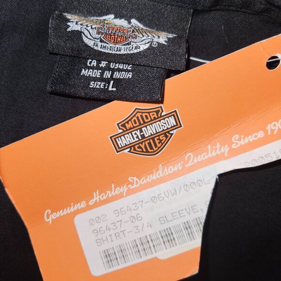 Women's Harley-Davidson Black Zip Front Shirt - Picture 3 of 5